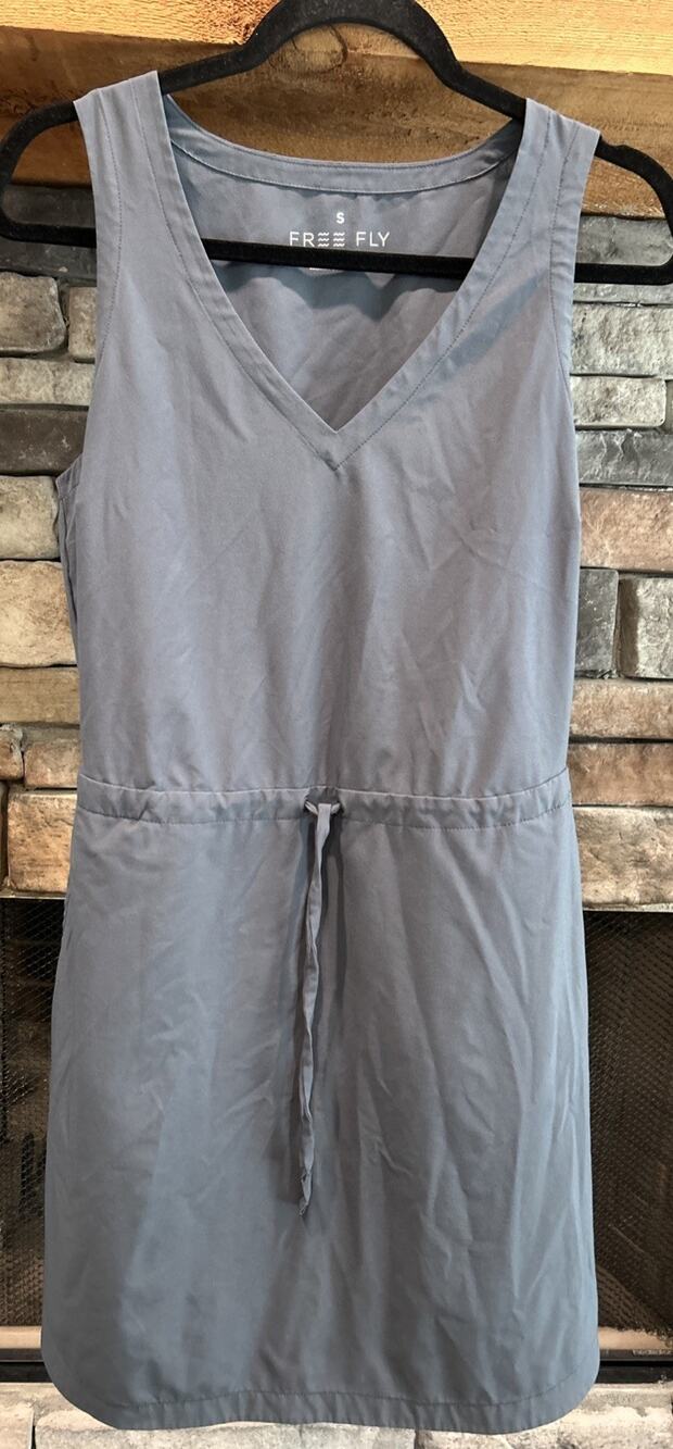 Women’s FREE FLY Breeze Elastic Waist Gray Dress Size S *B2